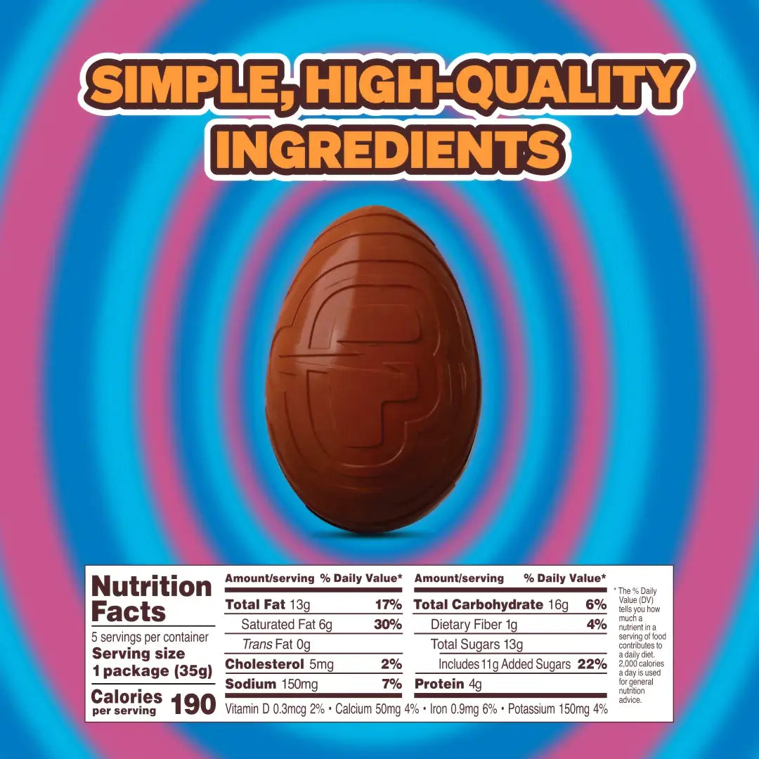 Feastables_MrBeast_Creamy_Peanut_Butter_Egg Nutrition Facts_Simple, High-Quality Ingredients