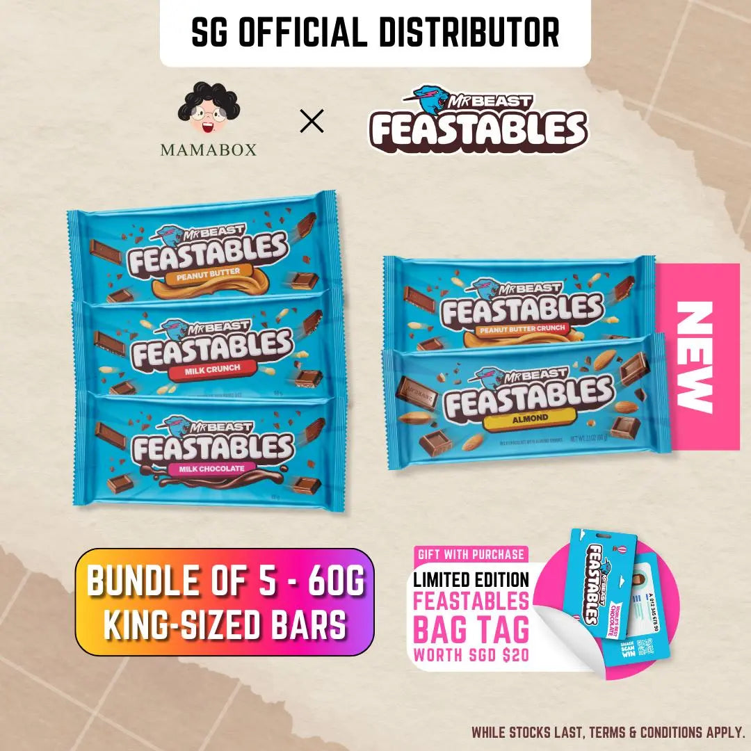 Assorted Flavors 6 Counts Feastables Mr. Beast - King Sized 60g - mamabox.sg