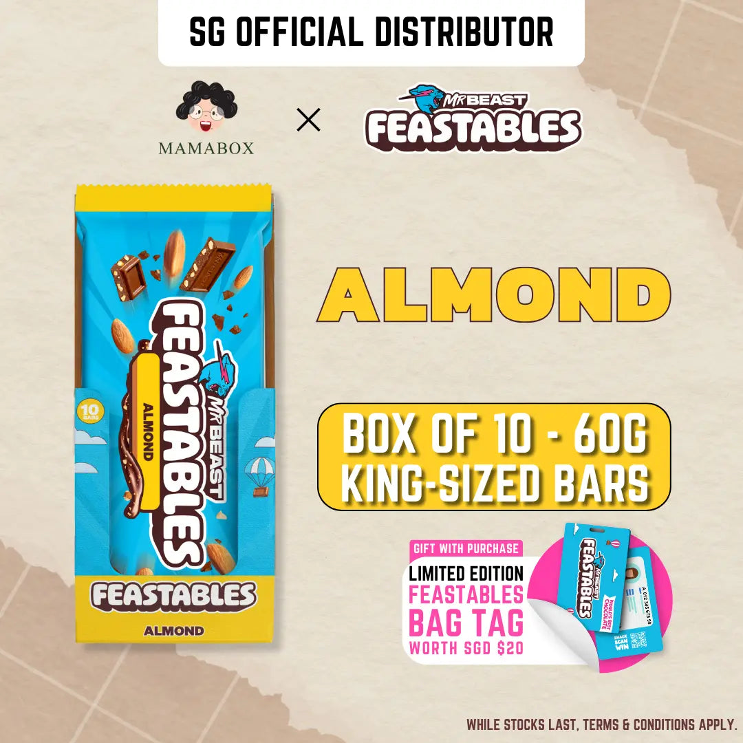 Box of 10 Feastables Mr. Beast - Almond 60g - mamabox.sg