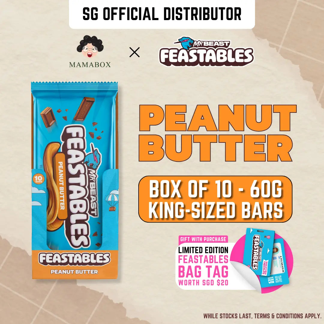 Box of 10 Feastables Mr. Beast - Peanut Butter 60g - mamabox.sg