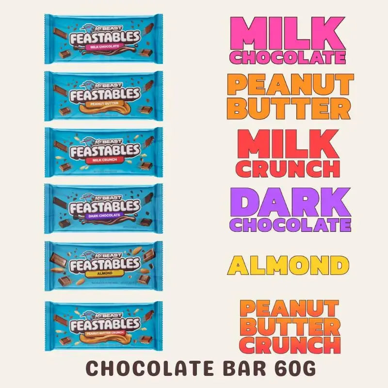 Box of 10 Feastables Mr. Beast - Milk Chocolate 60g - mamabox.sg