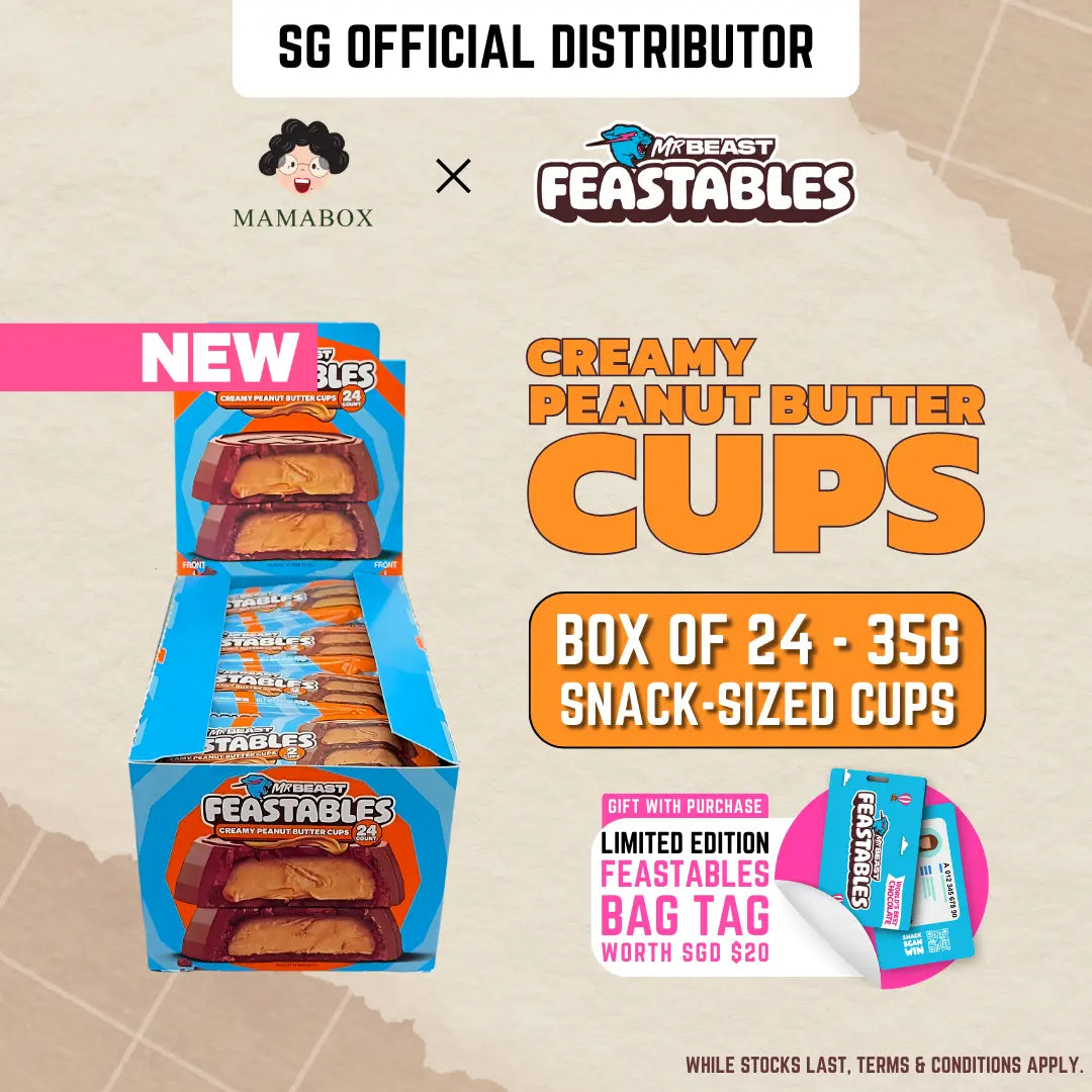 Box of 24 Feastables Mr. Beast - Creamy Peanut Butter Cups 40g - mamabox.sg