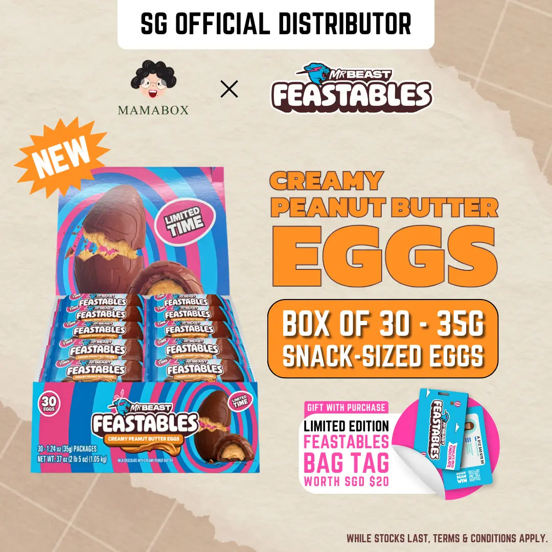Box of 30 Feastables Mr. Beast - Creamy Peanut Butter Egg 35g - mamabox.sg