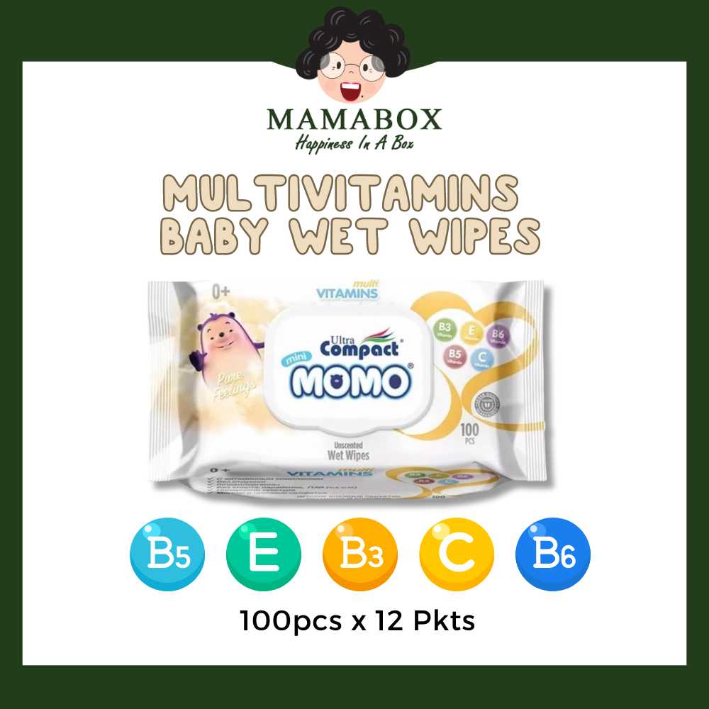 [Bundle Deal] Ultra Compact Mini Momo Multi Vitamins Baby Wipes 100pcs - mamabox.sg