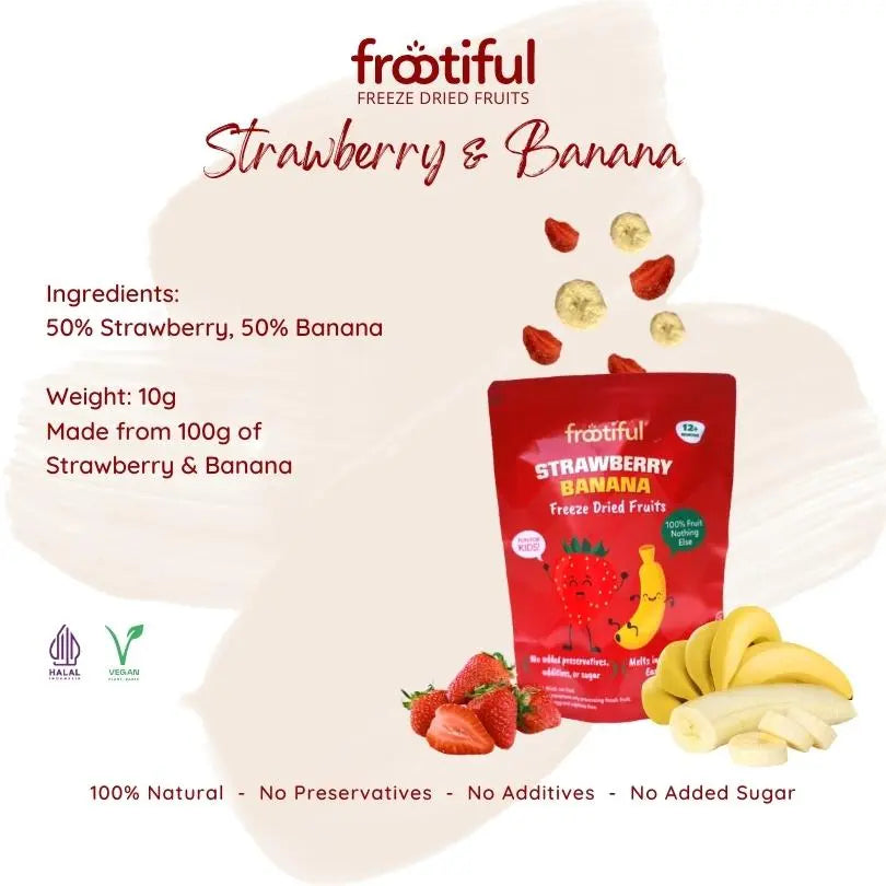 [Bundle Of 6] Frootiful Kids Pack Freeze Dried Strawberry Banana/Pineapple Banana/Dragon Fruit Banana/Mango Banana 10g - mamabox.sg