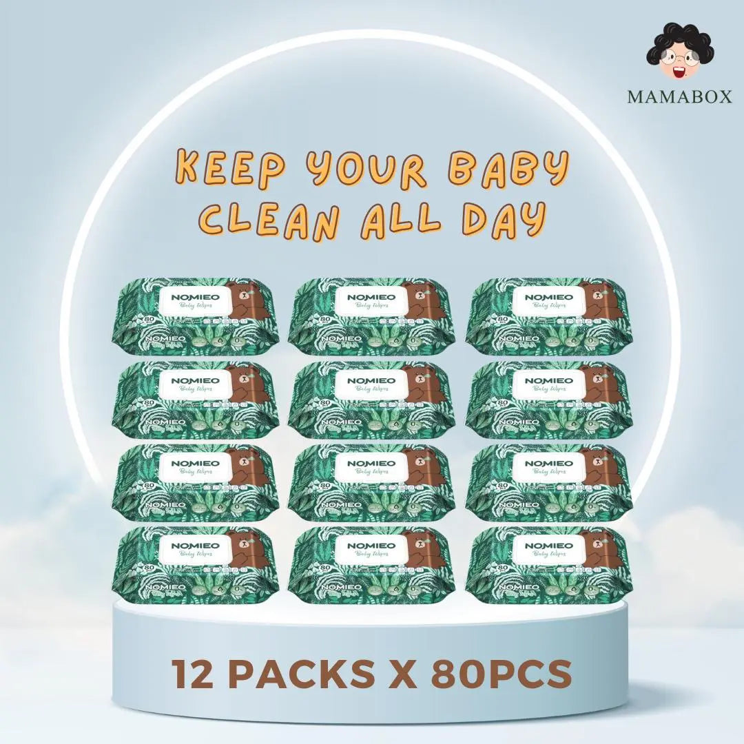 [Bundle Sale] Nomieo Baby Pure Water Wet Wipes Soft & Sensitive Protection Cleansing & Moisturizing 80pcs per pack - mamabox.sg