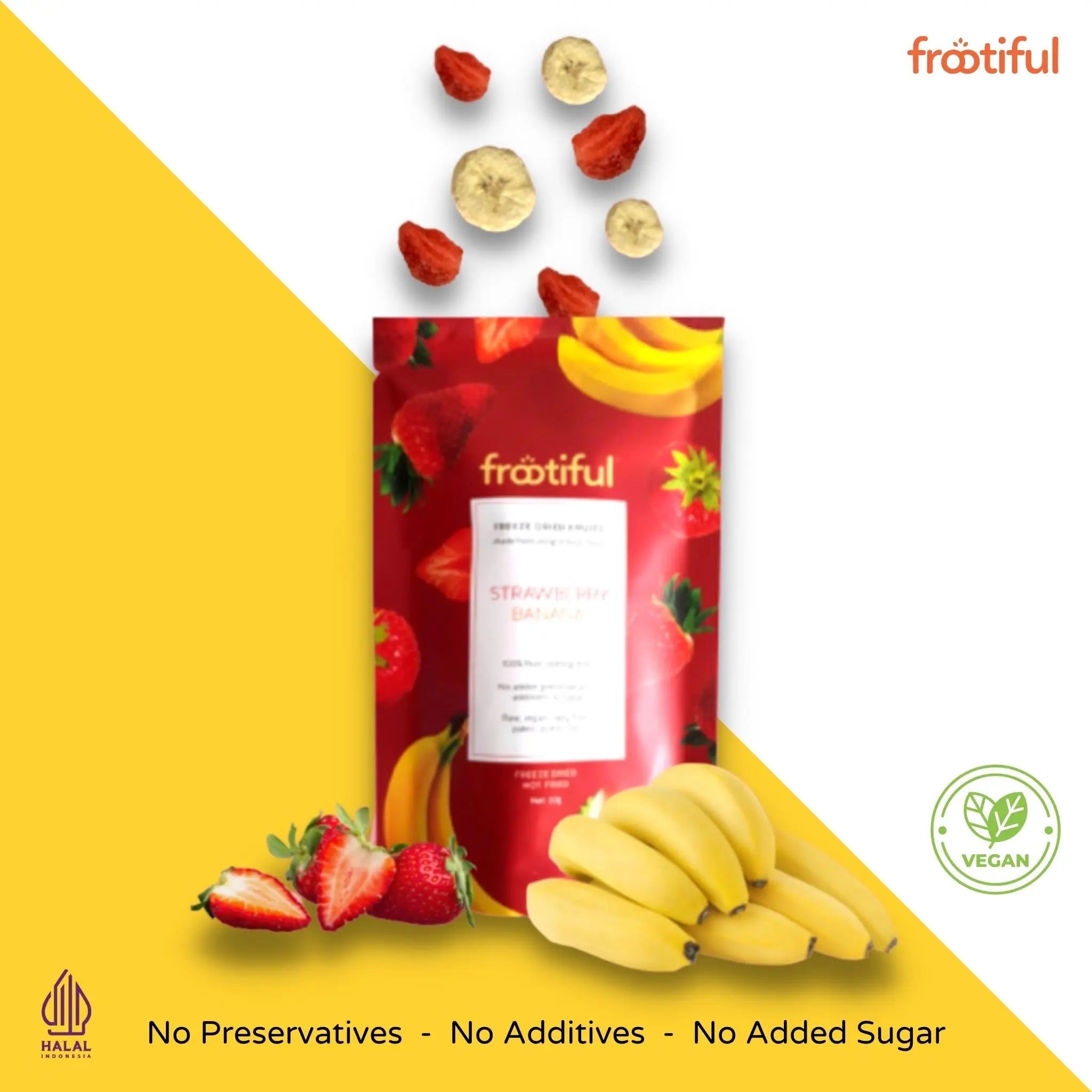 [Bundle of 4] Frootiful Freeze Dried Strawberry Banana/Pineapple Banana/Dragon Fruit Banana/Mango Banana 20g - mamabox.sg