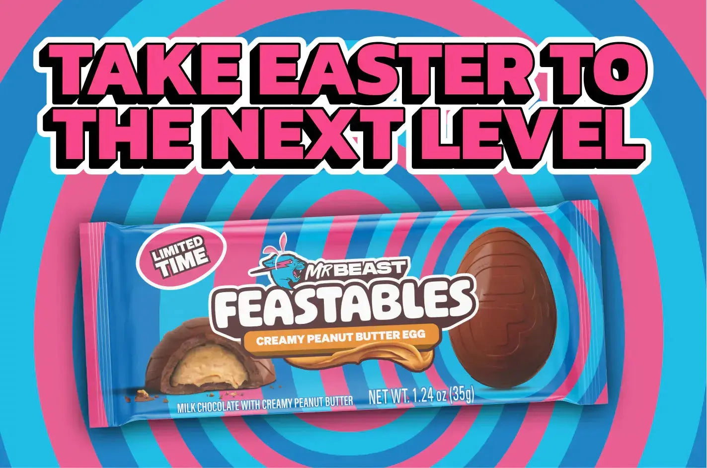 Take Easter to the Next Level_Limited Time Sku_Feastables MrBeast Creamy Peanut Butter Egg