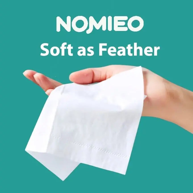 [Carton Sale] NOMIEO Facial Tissue Paper 100 sheets, Smooth Feel Cleansing Cotton Disposable 3PLY x 30 packs - mamabox.sg