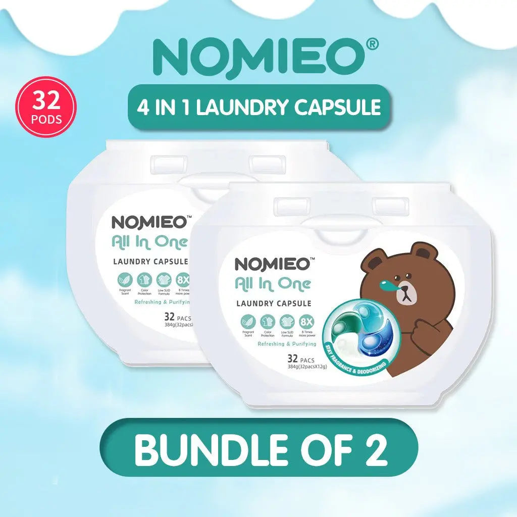 NOMIEO NEW Laundry Capsule 4IN1 32pcs x 12g - mamabox.sg