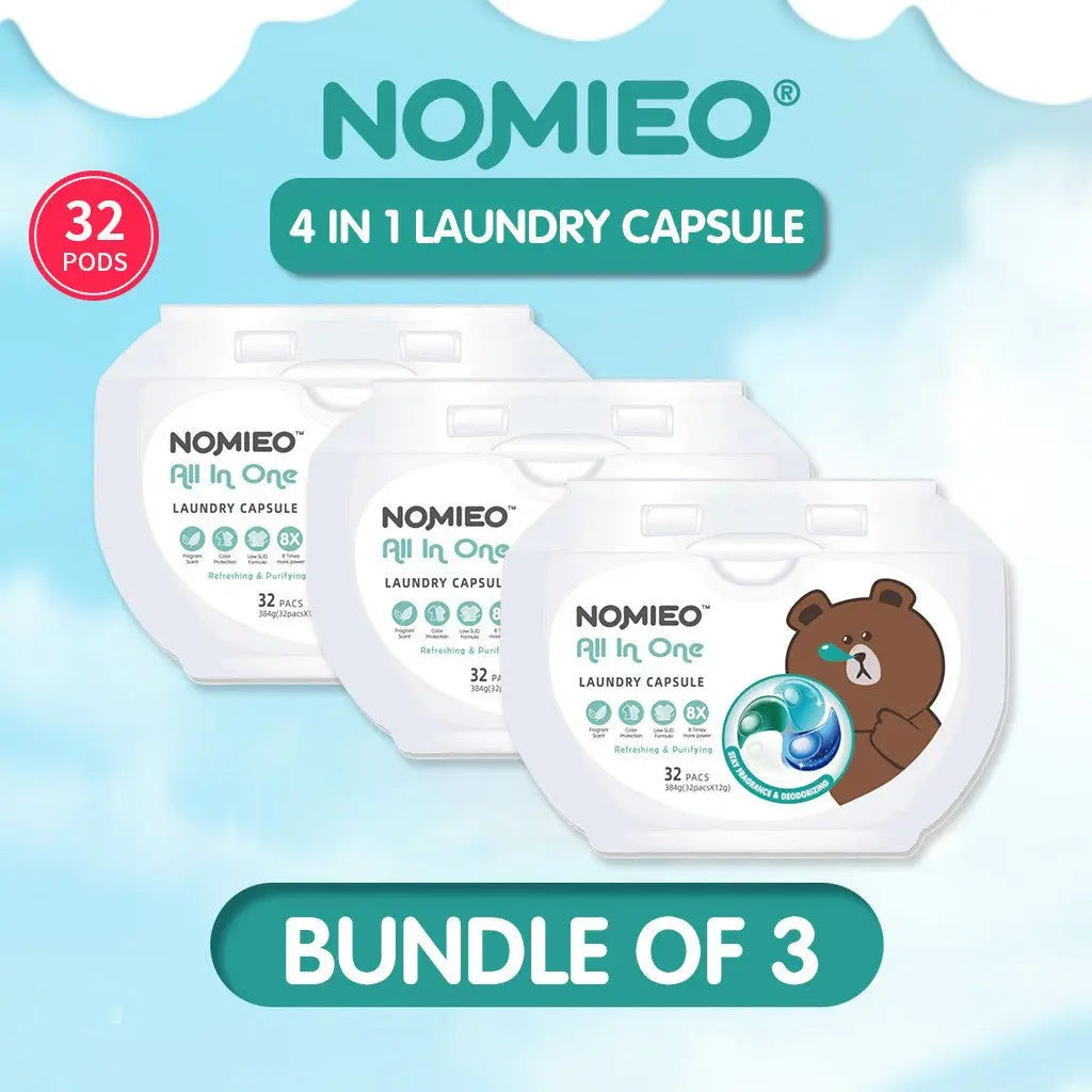 NOMIEO NEW Laundry Capsule 4IN1 32pcs x 12g - mamabox.sg