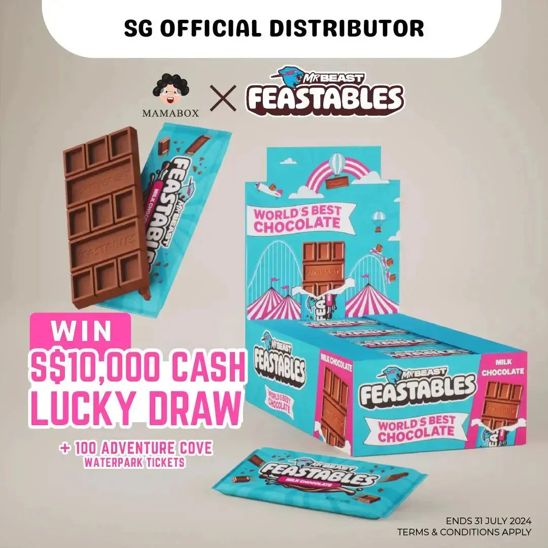[Official Seller] Box of 24 Feastables MrBeast Milk Chocolate 35g - mamabox.sg
