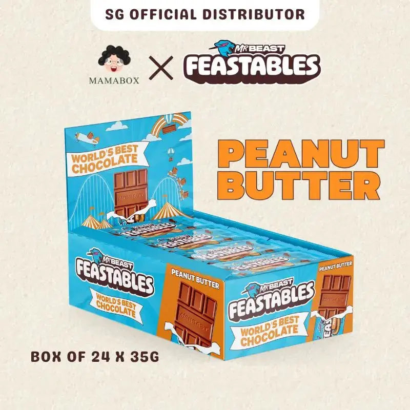 [Official Seller] Box of 24 Feastables MrBeast - Peanut Butter 35g - mamabox.sg