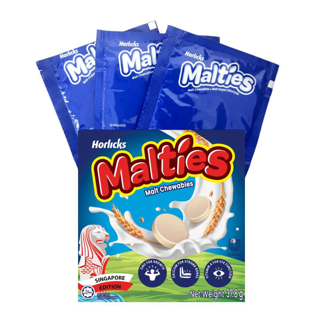 [FREE 3 Box] Horlicks Malties Malt Candy SG Edition (37.8g x 6 Boxes) - mamabox.sg