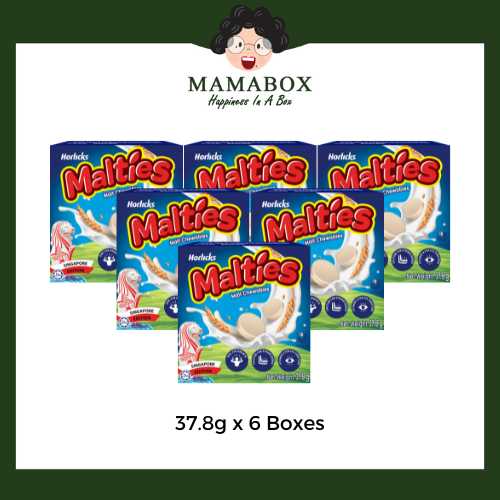 [FREE 3 Box] Horlicks Malties Malt Candy (37.8g x 6 Boxes) - mamabox.sg