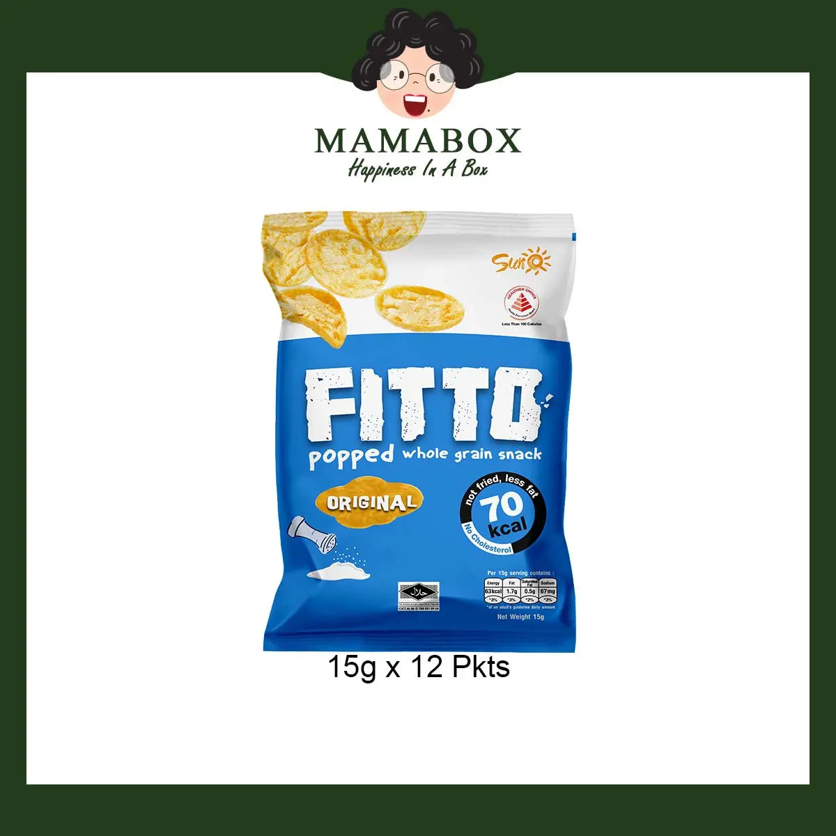 Fitto Popped Whole Grain Snack Original 12/48pkts - mamabox.dev