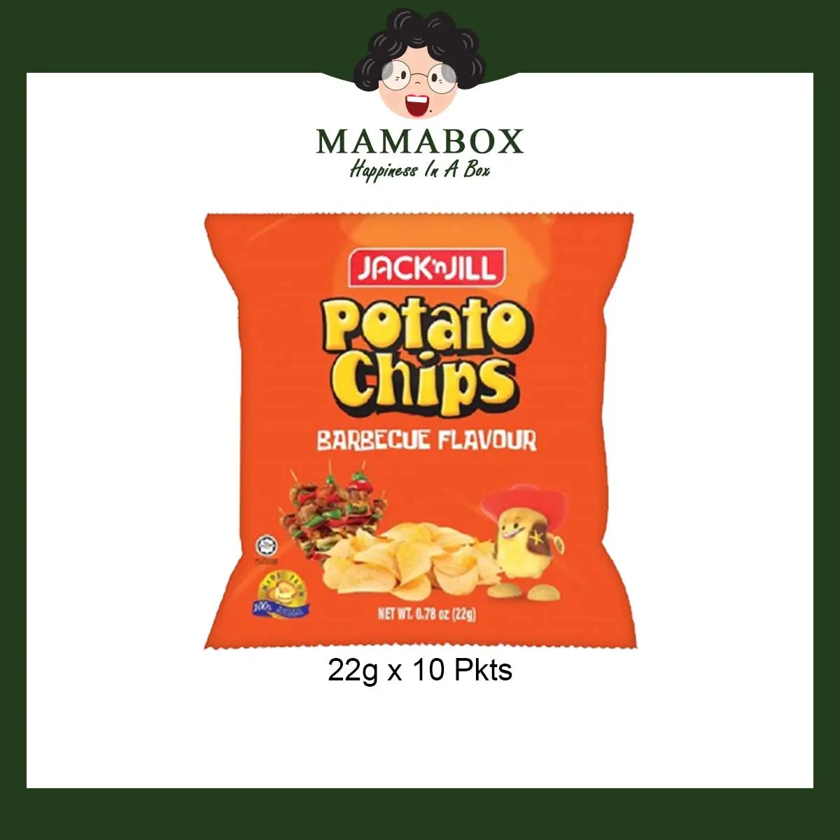 Jack 'n Jill Potato Chips BBQ 22g/ 10pkts - mamabox.dev