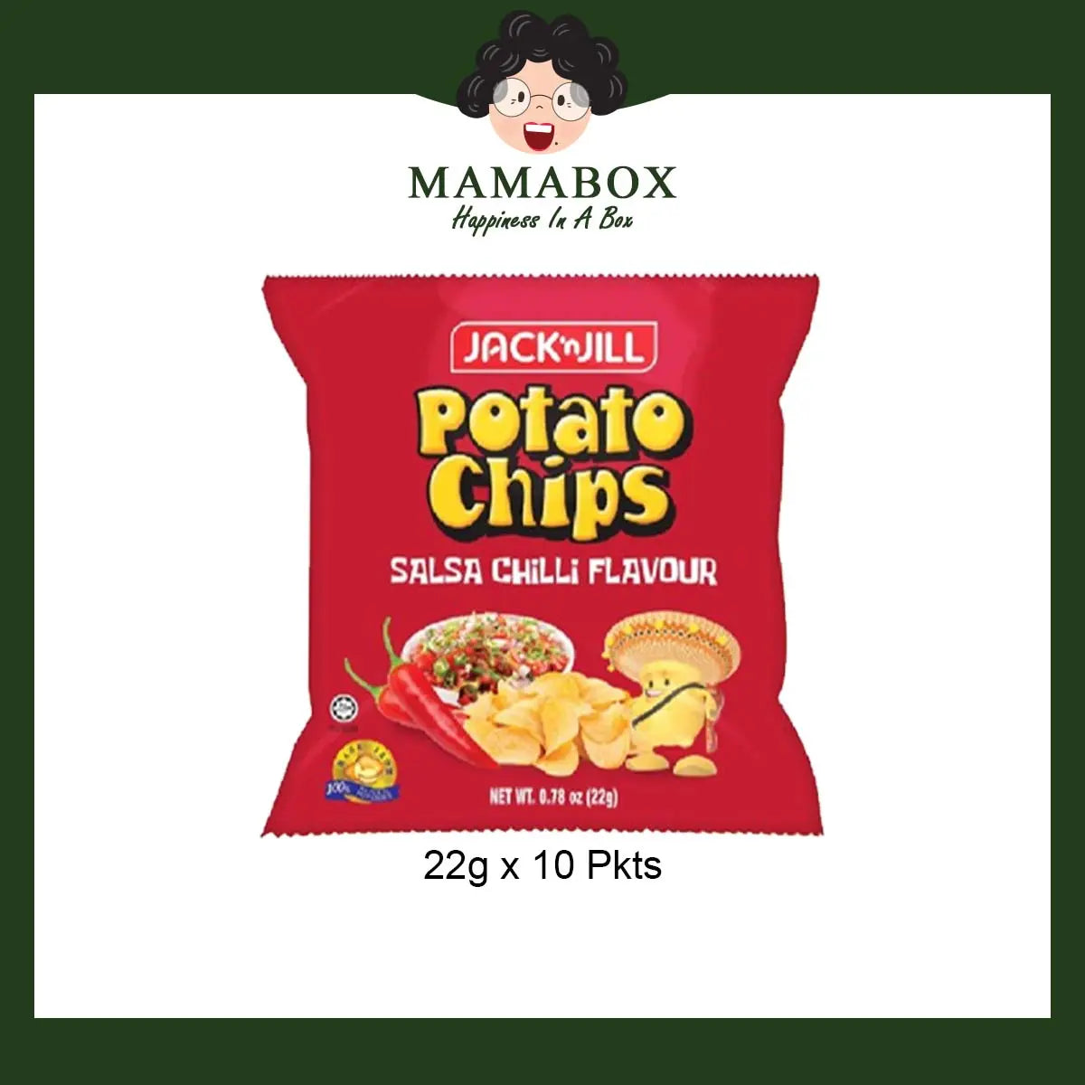 Jack 'n Jill Potato Chips Chilli 22g/ 10 pkt - mamabox.dev