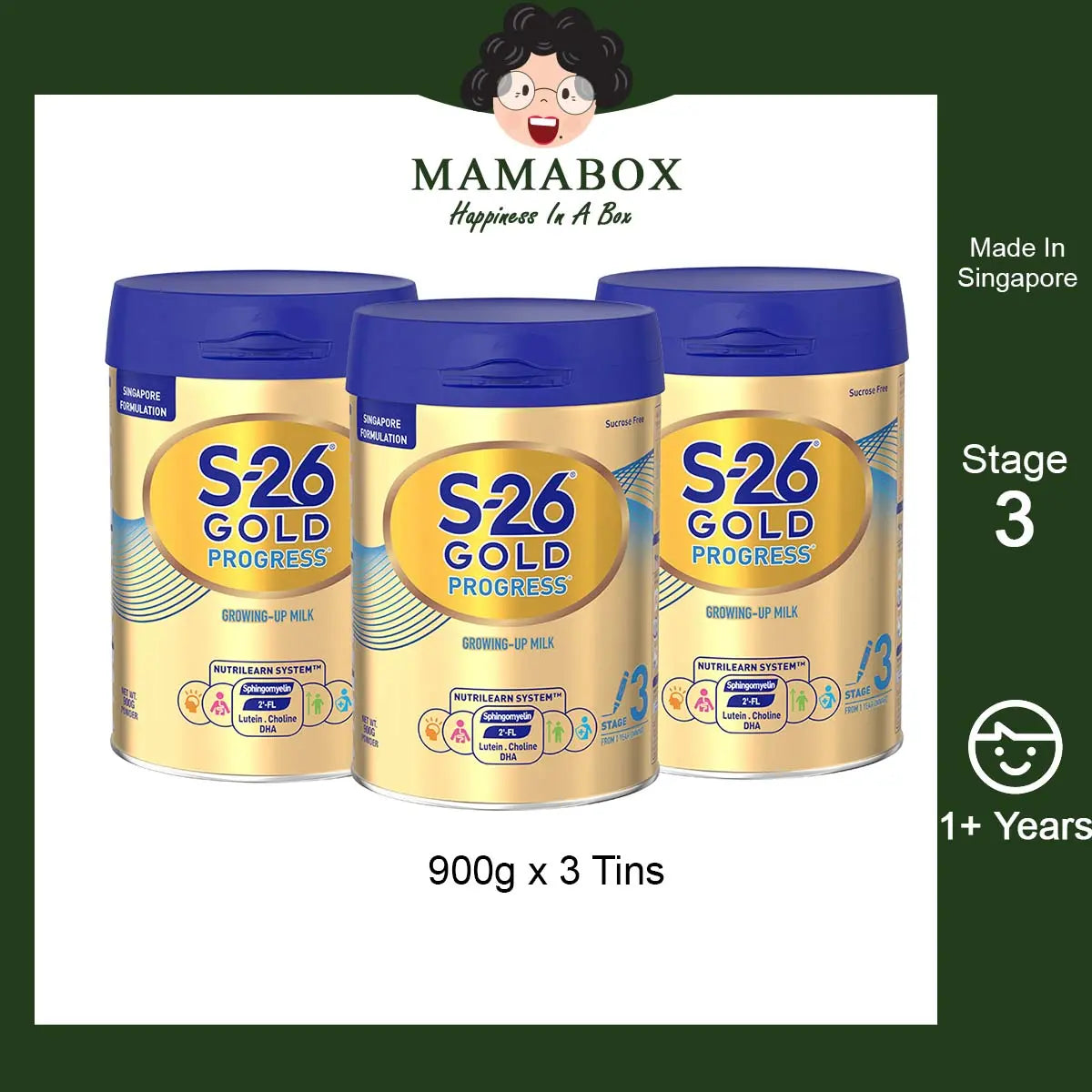 S26 Gold Progress Growing Up Milk Formula Stage 3 1.6kg x 3 - mamabox.sg