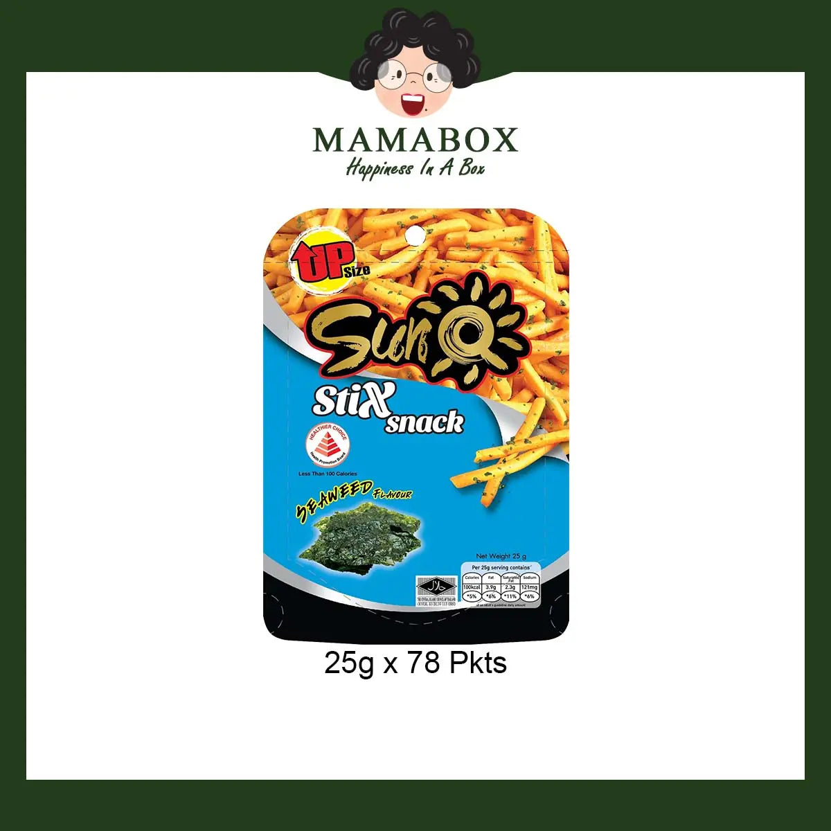 Sun Q Stix Snack Seaweed (25g x 13/78pkts) - mamabox.dev