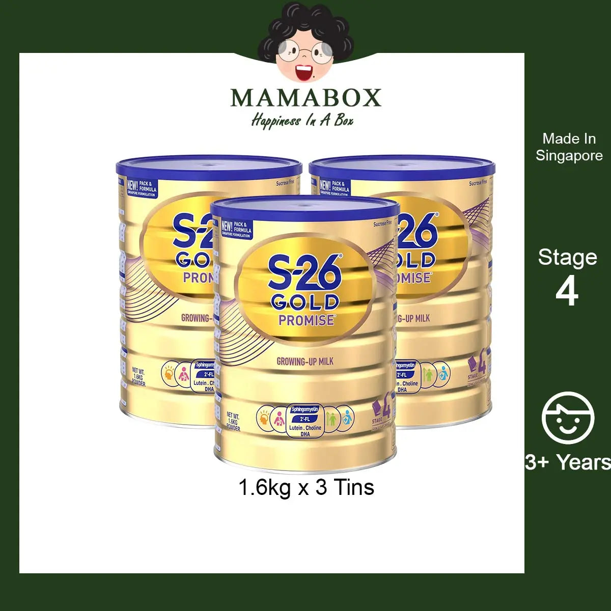 Wyeth S-26 S26 Gold Promise Growing up Milk Formula Stage 4 (1.6kg x 3 tins) - mamabox.sg